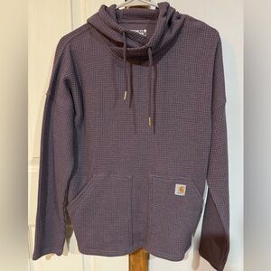 Carhartt Dark Purple Waffle Knit Hoodie